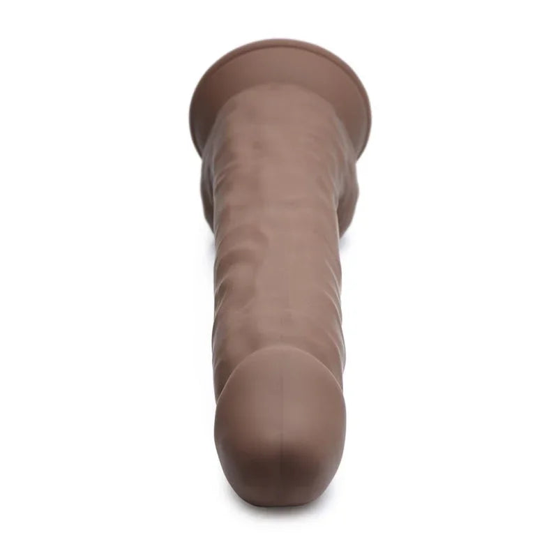 Fleshstixxx 10 Inch Silicone Dildo With Balls - Brown