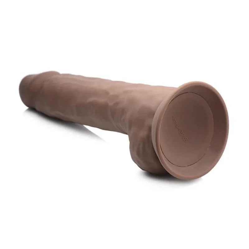 Fleshstixxx 10 Inch Silicone Dildo With Balls - Brown