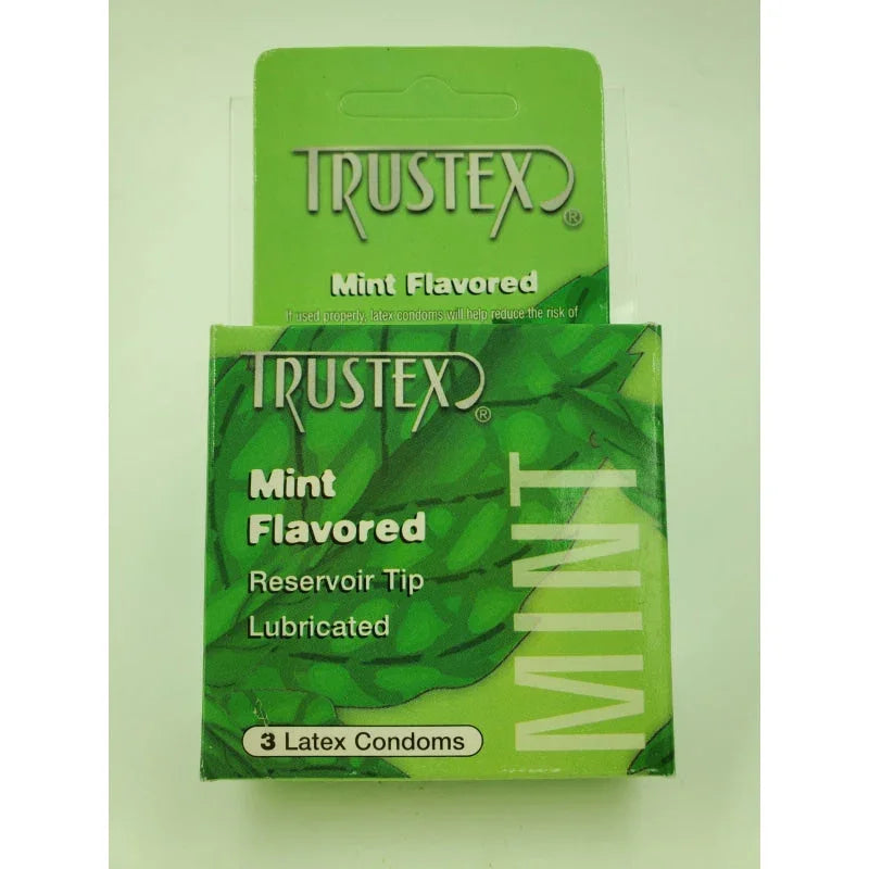Trustex Lubricated Flavored Latex Condoms - Mint - 3 Pack