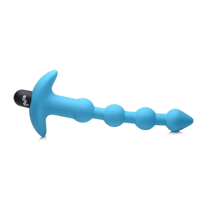 Bang - Vibrating Silicone Anal Beads and Remote Control - Blue