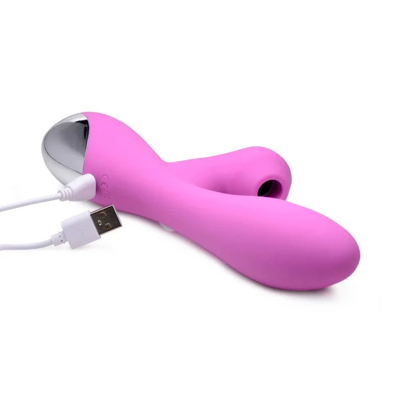 Shegasm 5 Star 10x Silicone Suction & Pulsing Rabbit - Pink