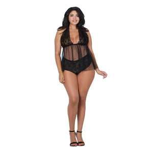 Babydoll & Panty - Queen - Black