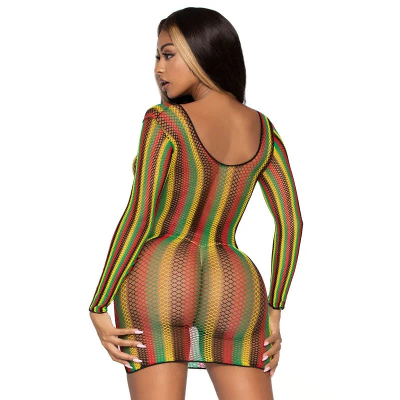 Rasta Net Mini Dress - One Size
