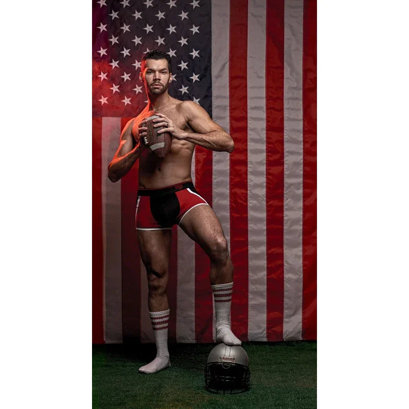 Retro Sport Panel Short- X-Large - Black/ Red