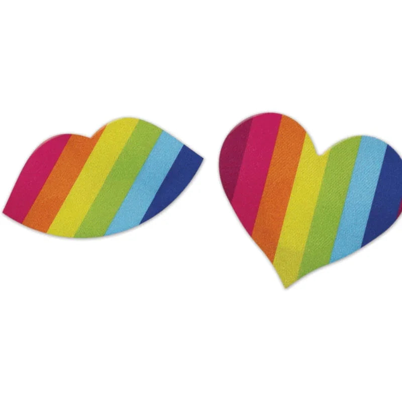 Nipplicious - Rainbow Nipple Pasties - Hearts and Lips