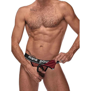 Cock Pit Net Cock Ring Jock - L/ XL - Burgundy