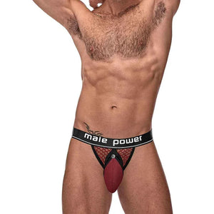 Cock Pit Net Cock Ring Jock - L/ XL - Burgundy