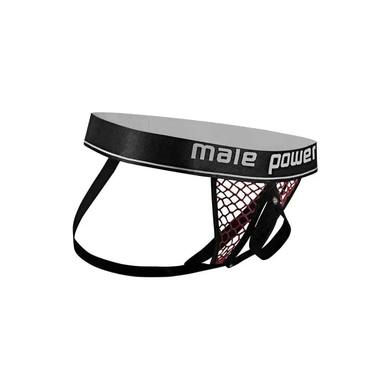 Cock Pit Net Cock Ring Jock - L/ XL - Burgundy