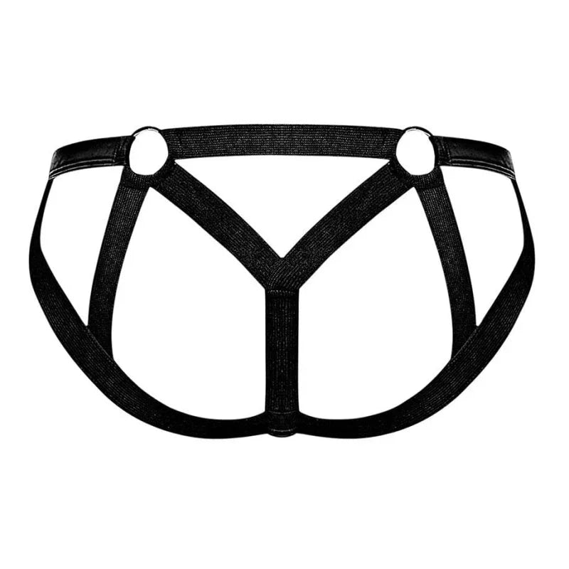Cage Matte Strappy Ring Jock - L/ XL - Black