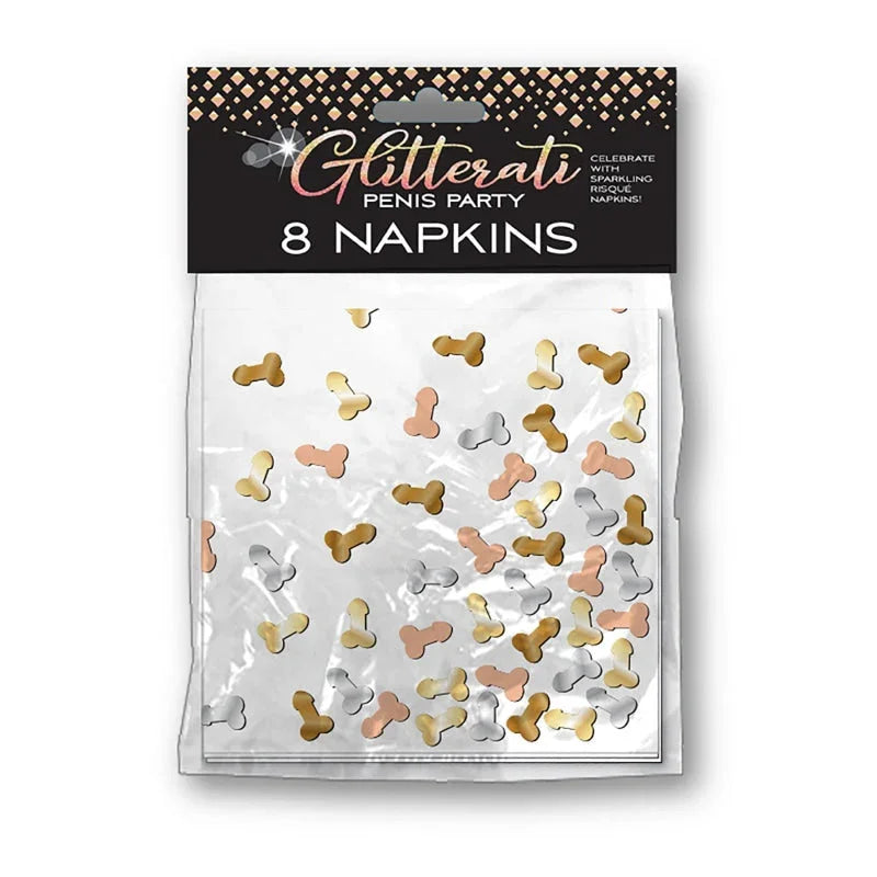 Glitterati Penis Party Napkins - 8 Count