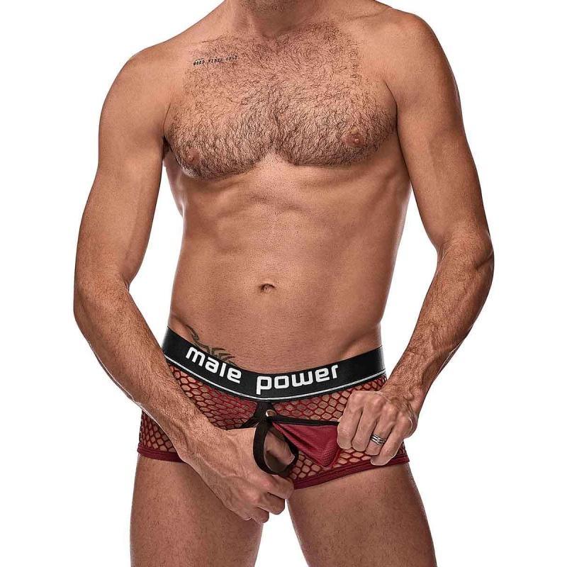Cock Pit Net Mini Cock Ring Short - Large - Burgundy