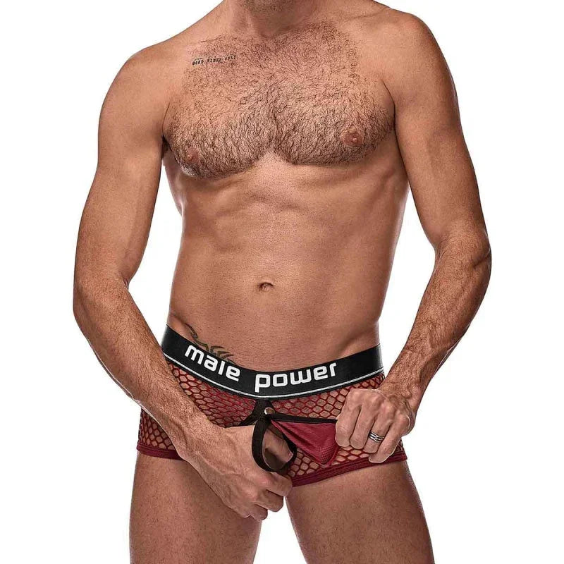 Cock Pit Net Mini Cock Ring Short - Extra Large - Burgundy