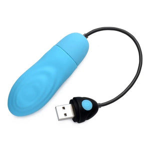 7x Pulsing Rechargeable Silicone Vibrator - Blue