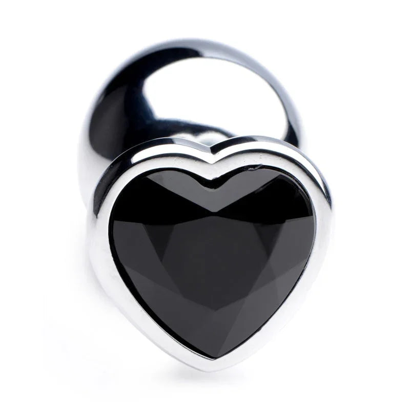 Black Heart Gem Anal Plug - Large