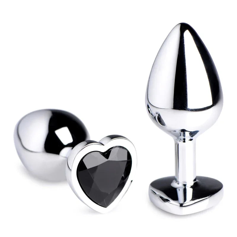 Black Heart Gem Anal Plug - Medium