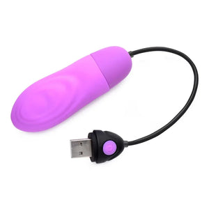 7x Pulsing Rechargeable Silicone Bullet- Purple