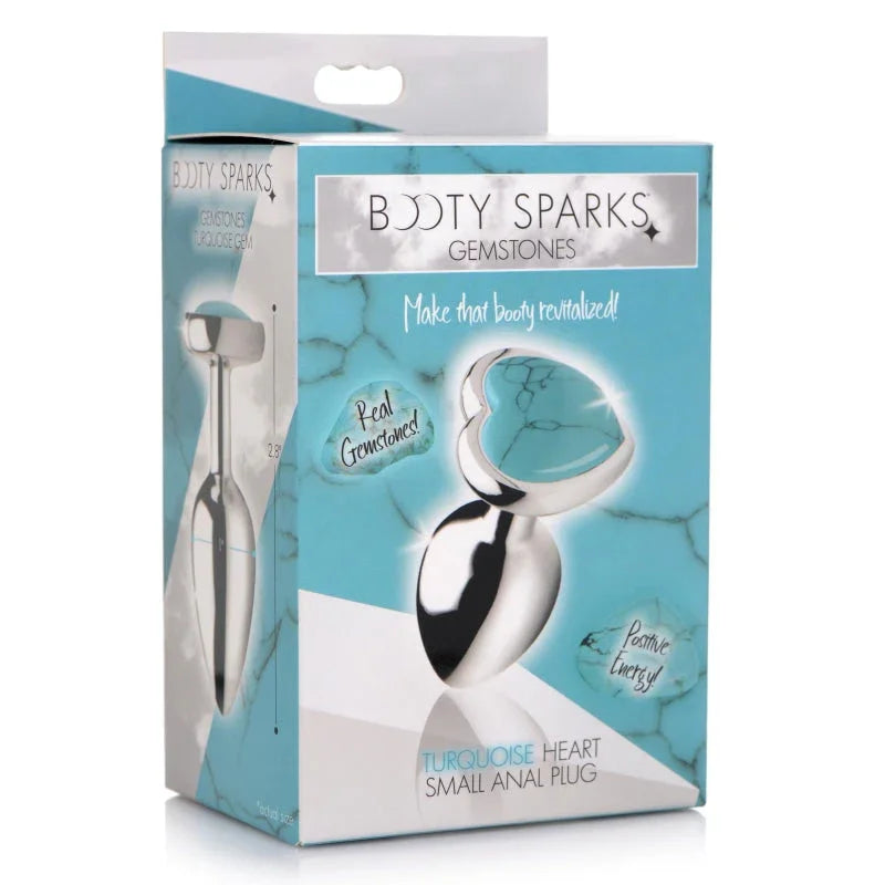 Turquoise Heart Anal Plug - Medium