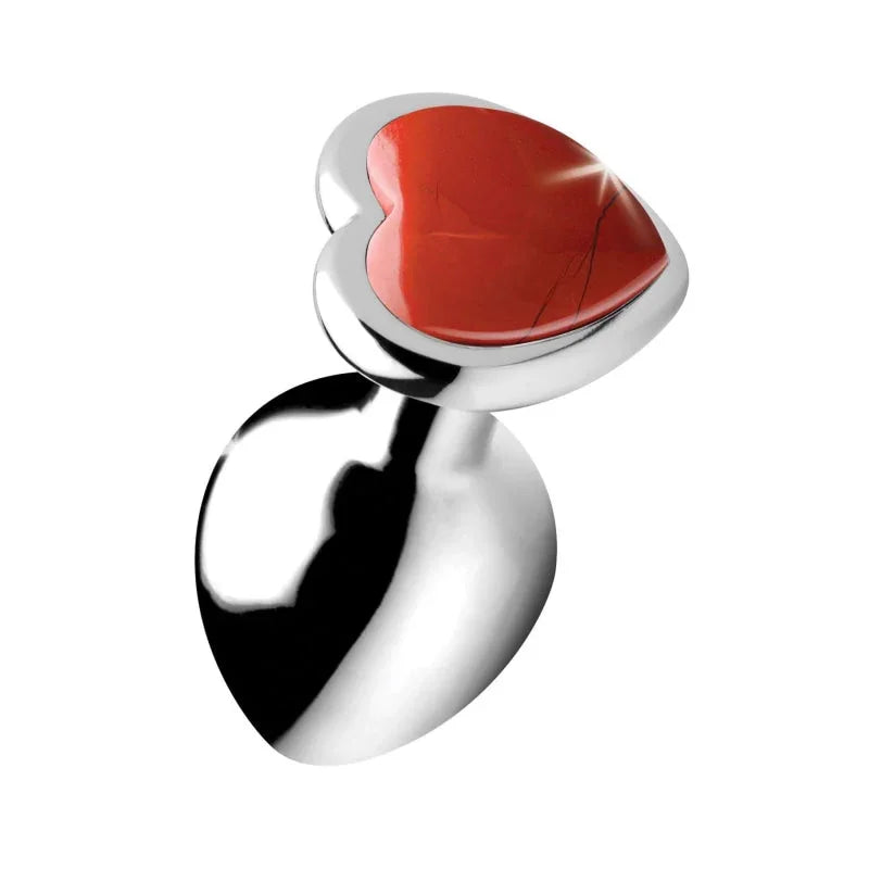 Red Jasper Heart Anal Plug - Medium