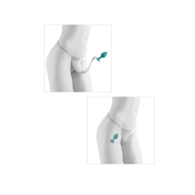 Hookup Panties Crotchless Secret Gem - White - Small - Large