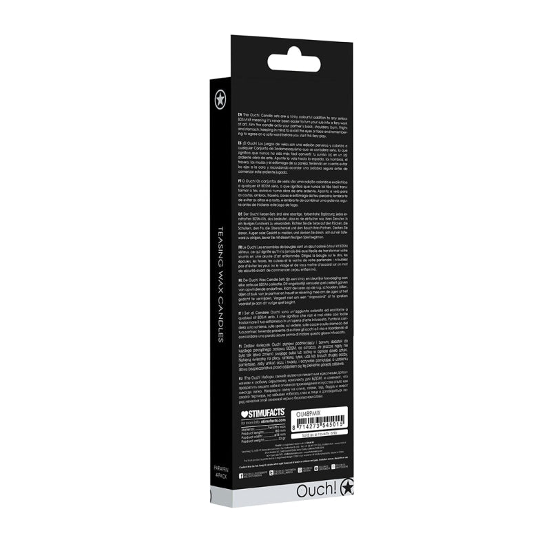 Teasing Wax Candles Large - Mixed Colors - 4-Pack