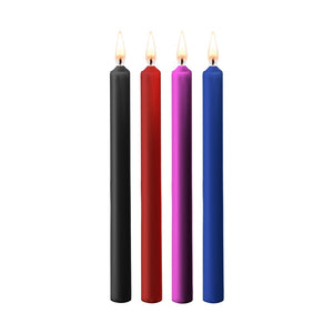 Teasing Wax Candles Large - Mixed Colors - 4-Pack
