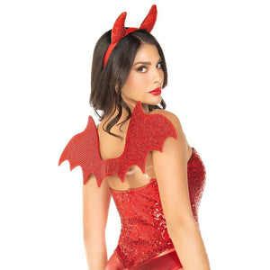 2 Pc Devil Kit, Includes Wings and Headband - Red - MyPleasure