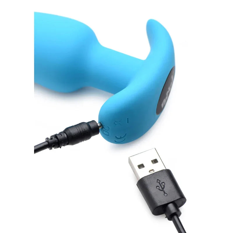 21x Silicone Butt Plug With Remote - Blue - MyPleasure