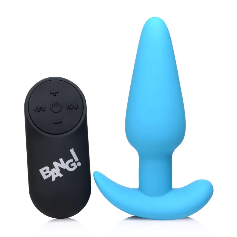 21x Silicone Butt Plug With Remote - Blue - MyPleasure