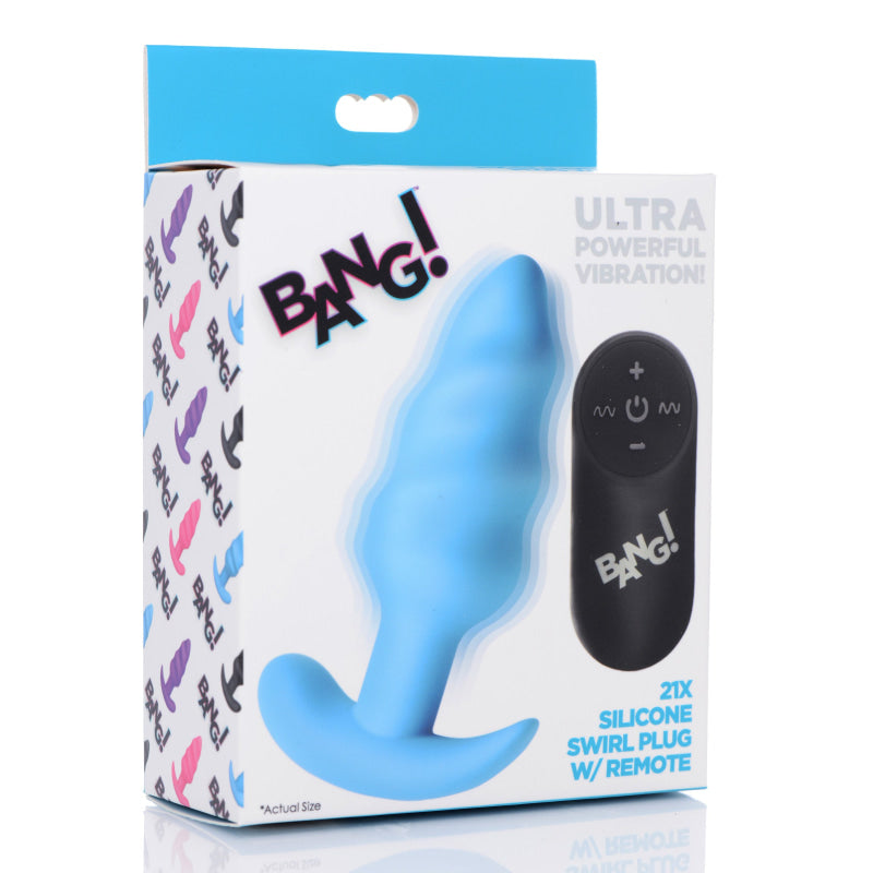 21x Silicone Swirl Plug With Remote - Blue