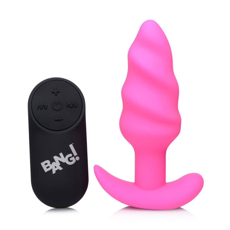 21x Silicone Swirl Plug With Remote - Pink