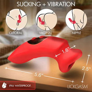 Plump Kiss Sucking and Vibrating Clitoral Stimulator - Red