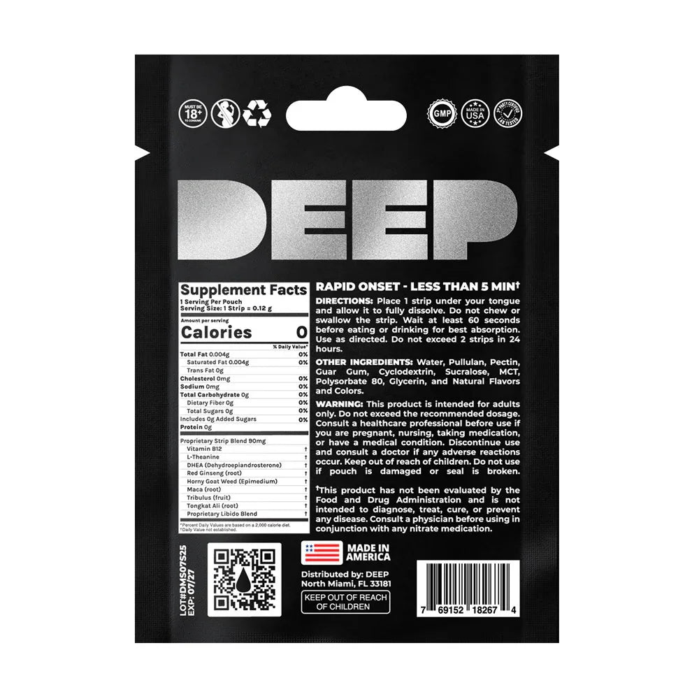 Deep - Him - Sublingual Strip - 12 Pack Display