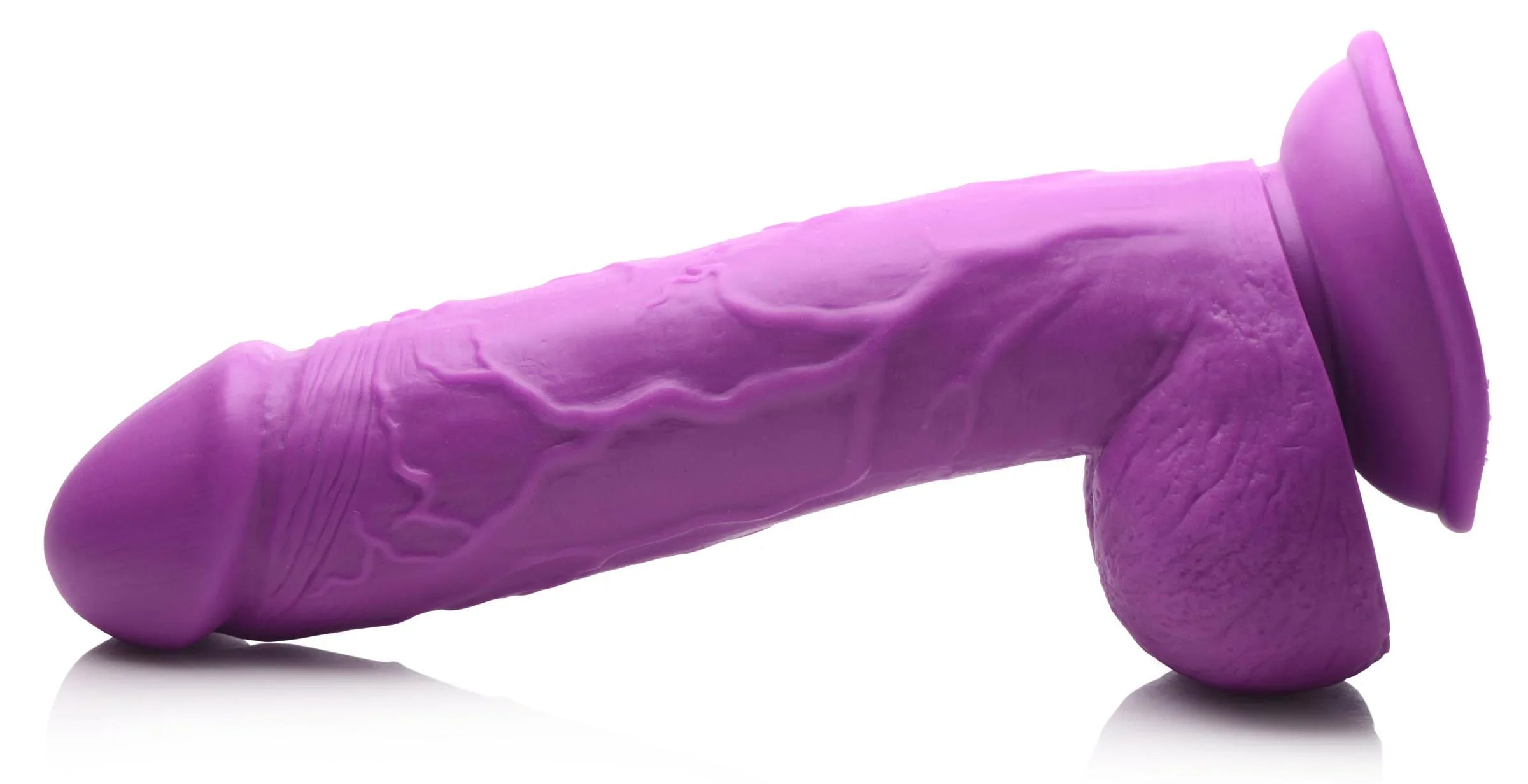 Pop Peckers 8.25 Inch Dildo with Balls - Purple