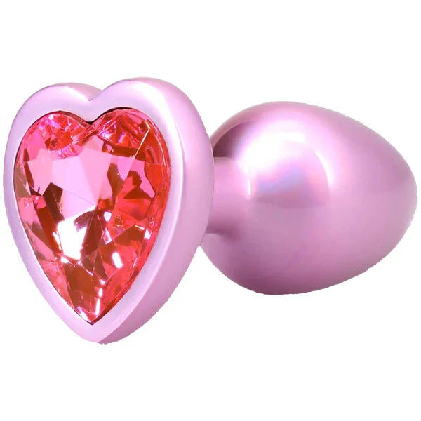Booty Bling Metal Heart Plug - Medium - Pink
