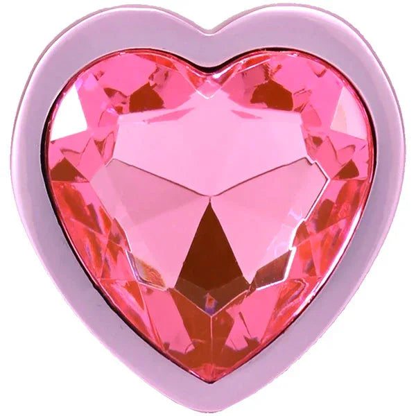 Booty Bling Metal Heart Plug - Medium - Pink
