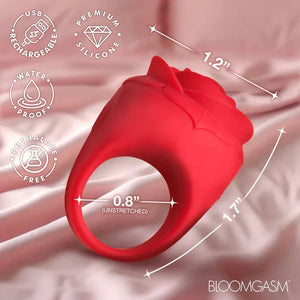 Rose Ring Discreet Finger Vibrator - Red