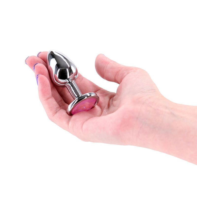 Rear Assets Silver Small Pink Gem