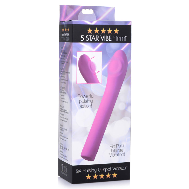 5 Star 9x Pulsing G-Spot Silicone Vibrator - Pink