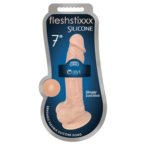 7 Inch Fleshstixxx Silicone Dildo W/o Balls - Vanilla