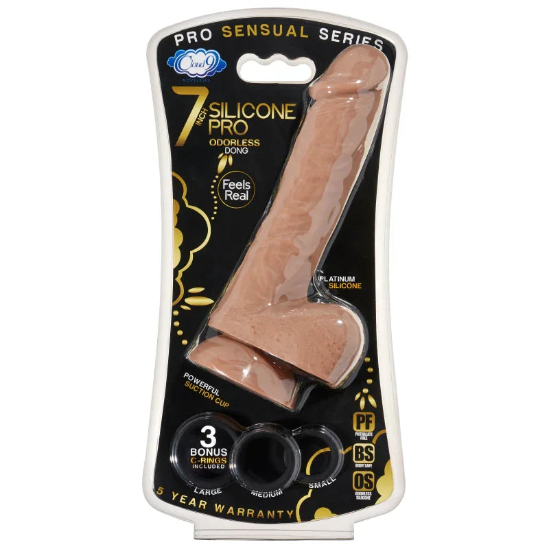 7" Silicone Pro Odorless Dong - Tan