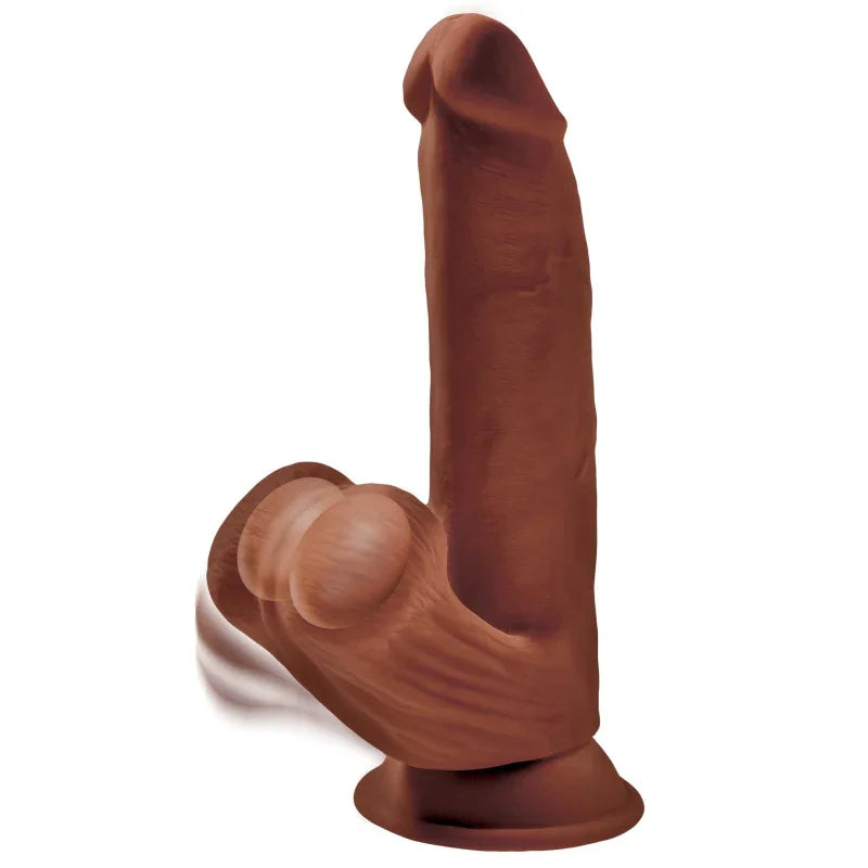 8 Inch Triple Density Cock With Swinging Balls - Brown