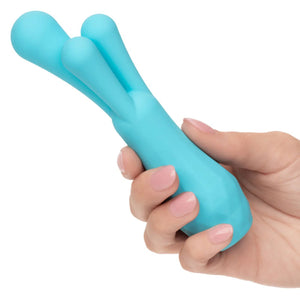 Gia Triple Teaser Waterproof Silicone Rechargeable Bullet Vibrator Blue