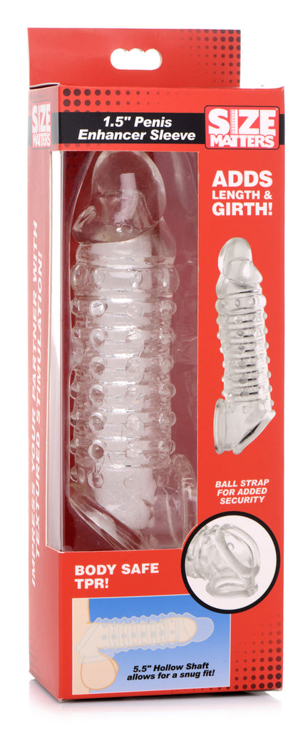 1.5 Inch Penis Enhancer Sleeve - Clear