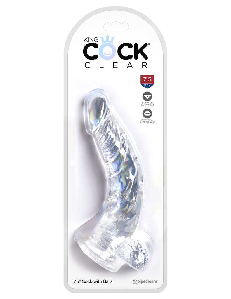 King Cock Clear 7.5" Cock With Balls