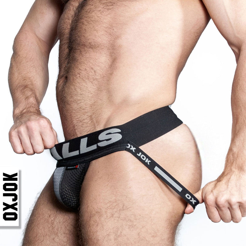 Airmesh Upthrust Slider-Strap Jock Tar Black Small