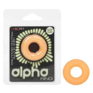 Alpha Glow-in-the-Dark Liquid Silicone Prolong Medium Ring - Orange - MyPleasure