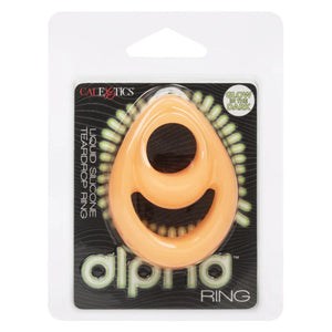 Alpha Glow-in-the-Dark Liquid Silicone Teardrop Ring - Orange - MyPleasure