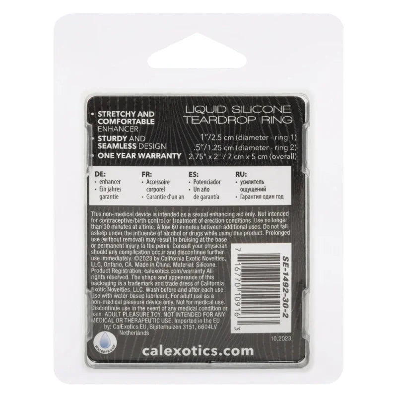 Alpha Glow-in-the-Dark Liquid Silicone Teardrop Ring - Orange - MyPleasure