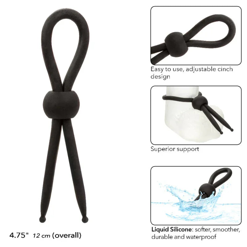 Alpha Liquid Silicone Lasso - Black - MyPleasure