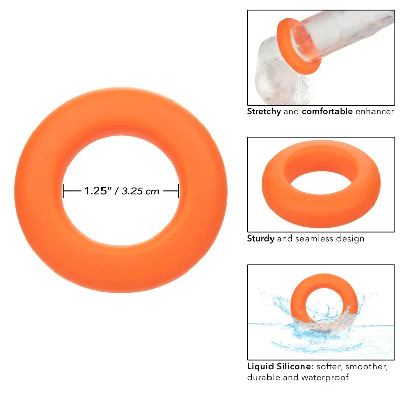 Alpha Liquid Silicone Prolong Large Ring - Orange - MyPleasure